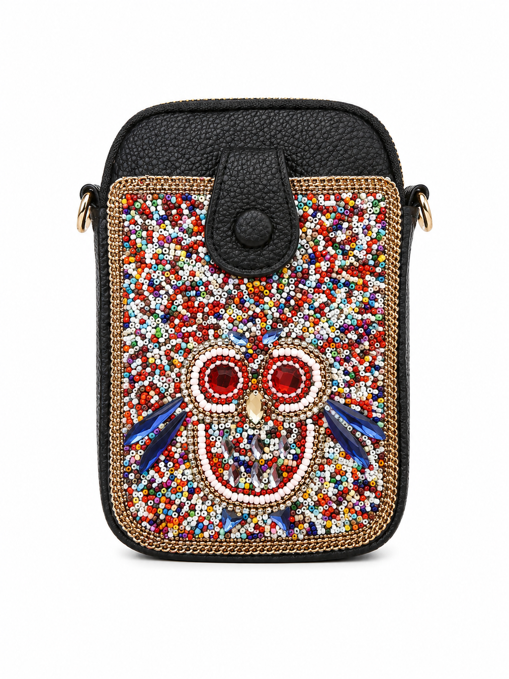 Mirae Beaded Owl Crossbody Bag