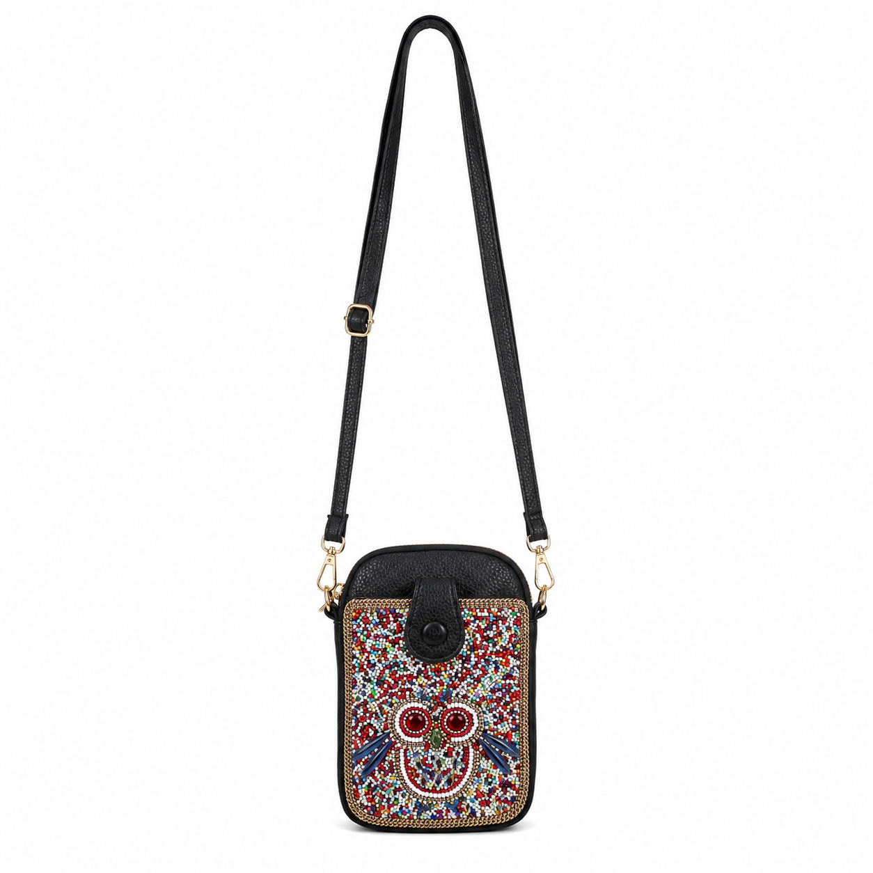 Mirae Beaded Owl Crossbody Bag