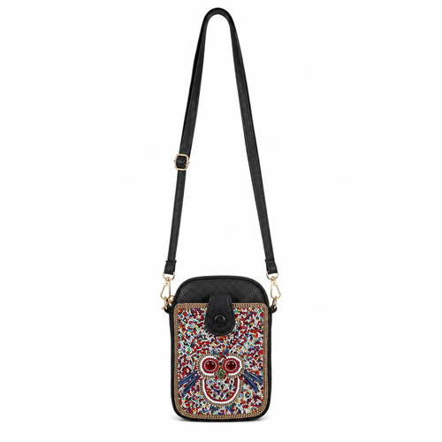Mirae Beaded Owl Crossbody Bag