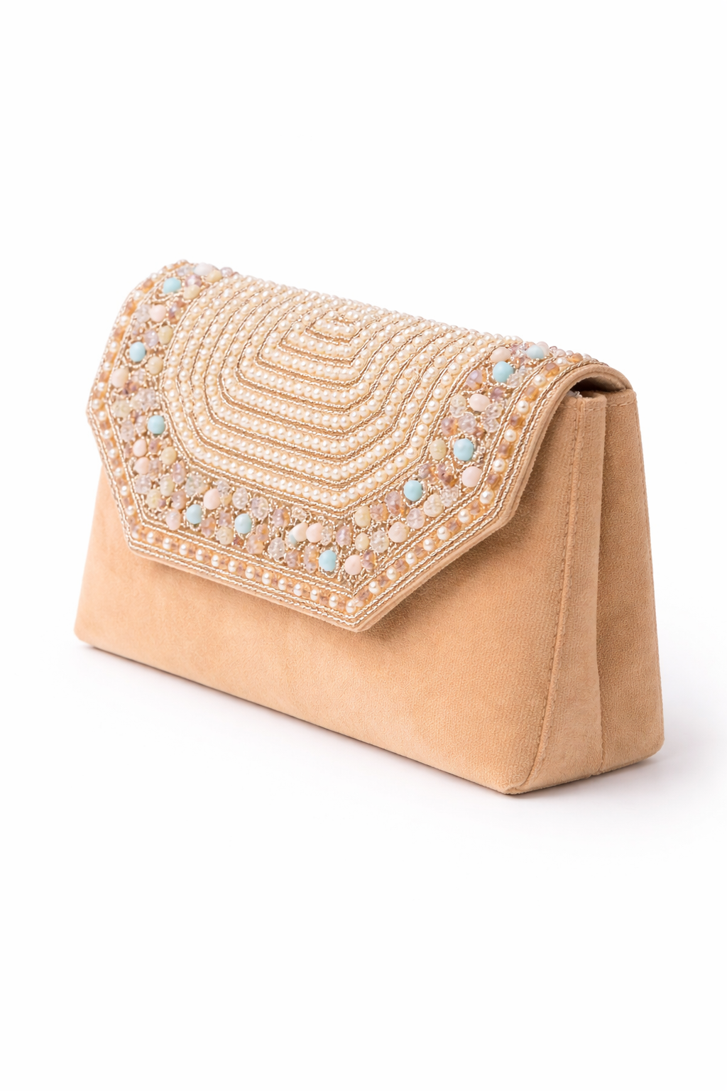 Mirae Bejeweled Clutch With Perl Details