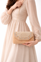 Mirae Bejeweled Clutch With Perl Details