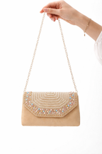 Mirae Bejeweled Clutch With Perl Details