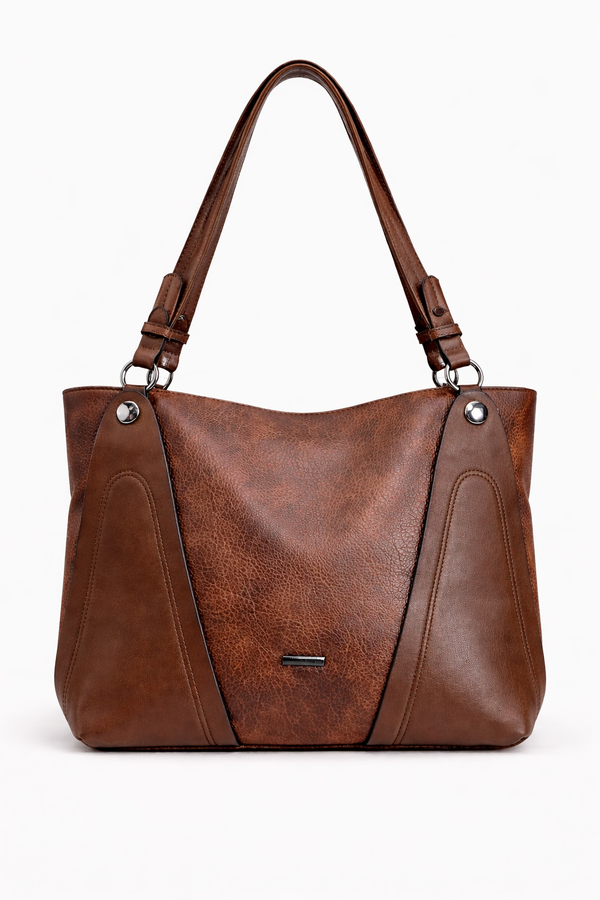 Mirae Sleek Taupe Leather Bag
