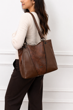 Mirae Sleek Taupe Leather Bag