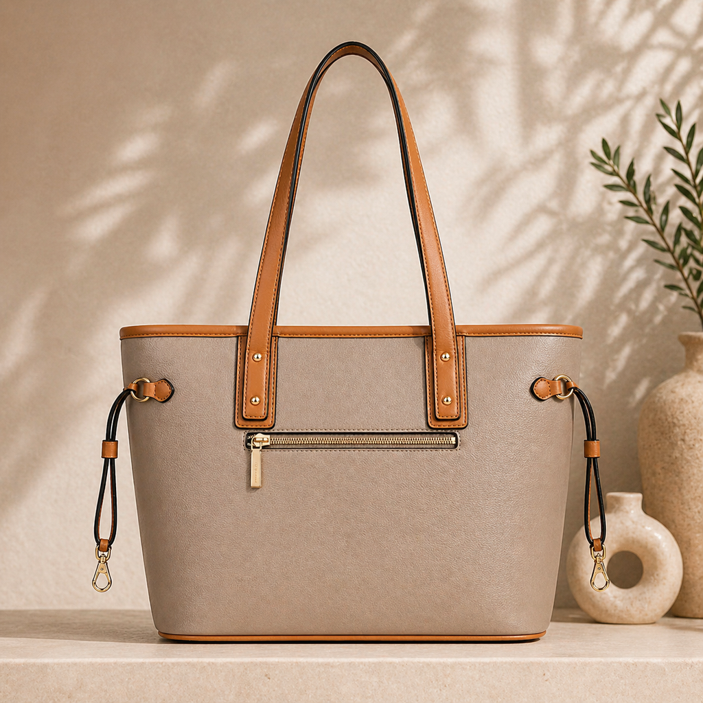 Mirae Soft Beige Carry Tote Bag