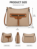 Mirae Tan Leather Sling Bag With Gold Accent
