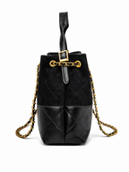 Mirae Two-tone Quilted Black Handbag