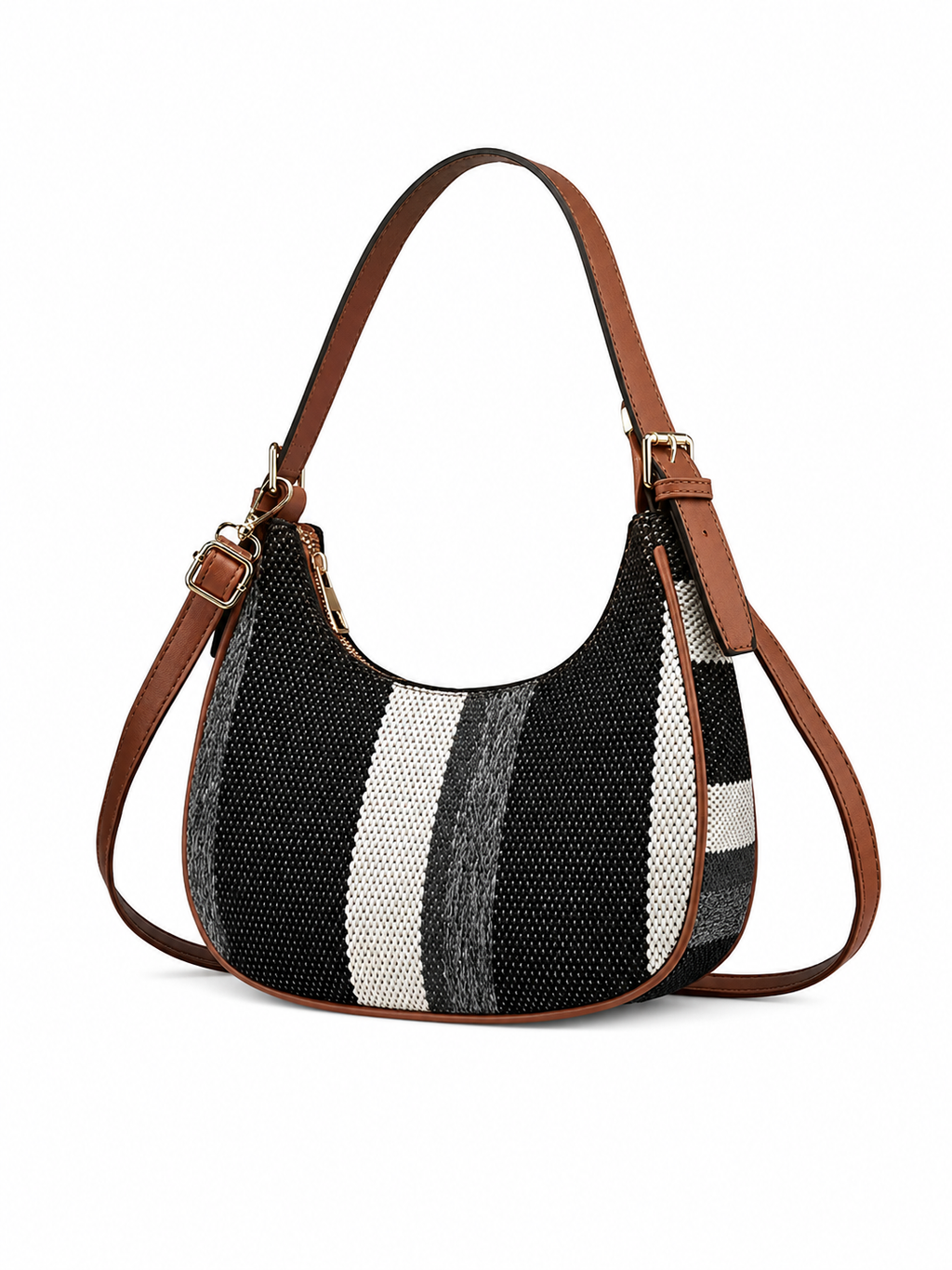 Mirae Woven Hobo Bag With Leather Trim