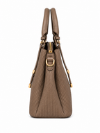 Mirae Textured Brown Handbag