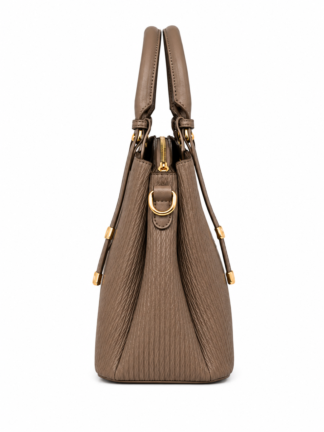 Mirae Textured Brown Handbag