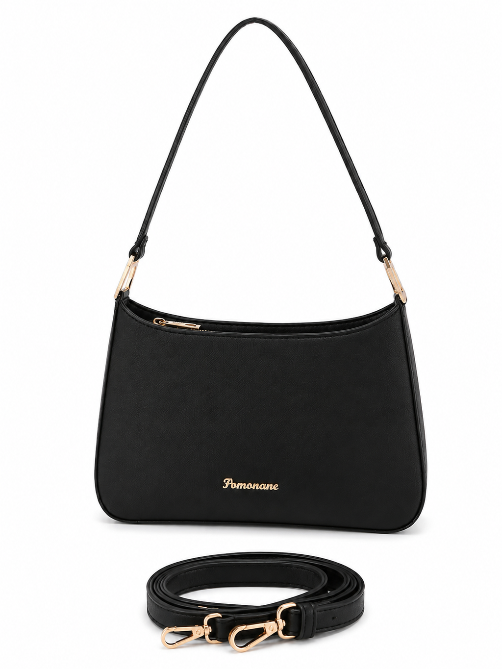 Mirae Black Baguette Bag