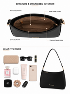 Mirae Black Baguette Bag