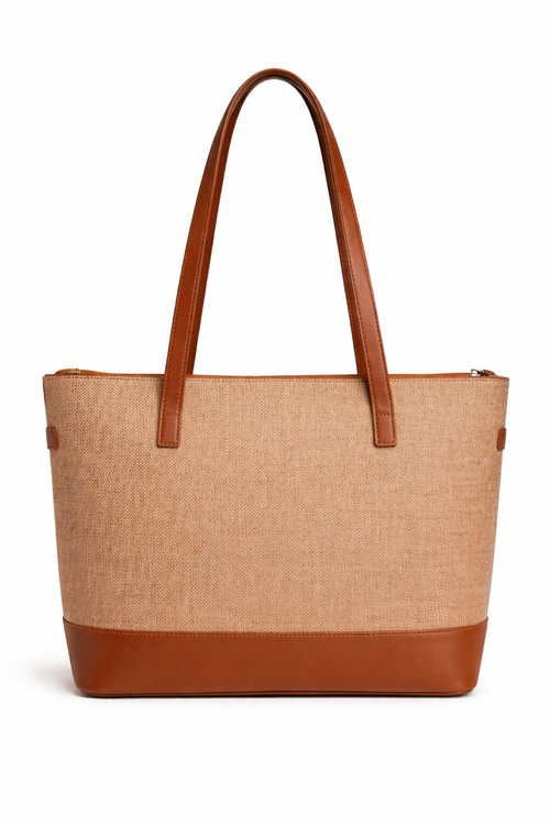 Mirae Beige & Cognac Tote Bag