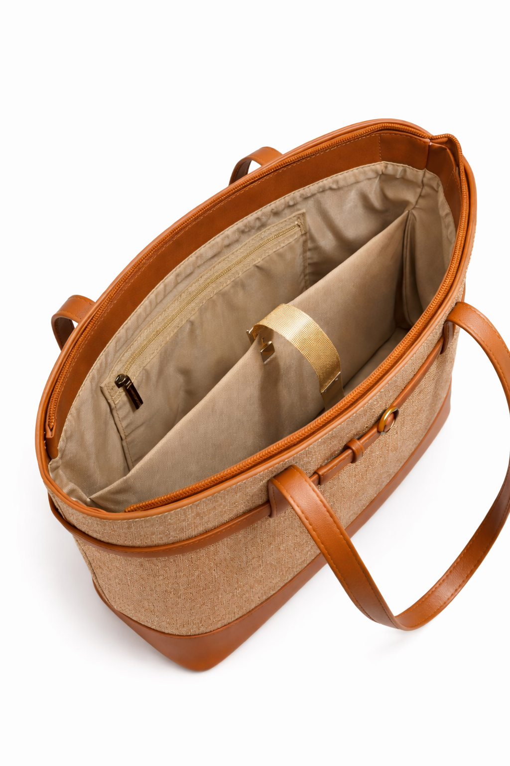 Mirae Beige & Cognac Tote Bag