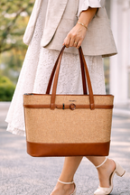 Mirae Beige & Cognac Tote Bag