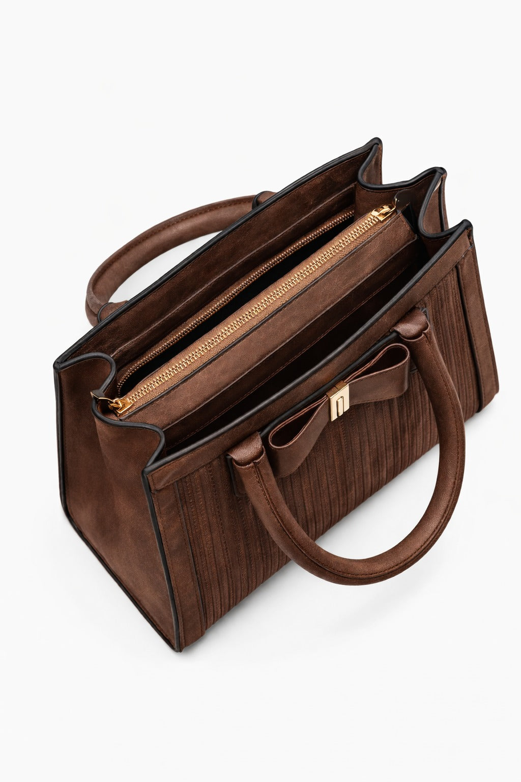 Mirae Brown Suede faux Handbag