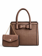 Mirae Brown Suede faux Handbag