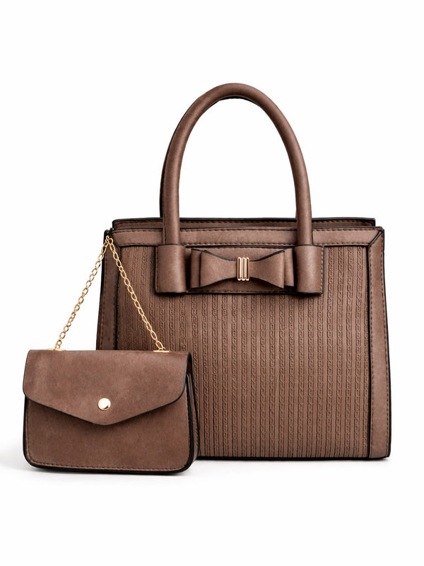 Mirae Brown Suede faux Handbag