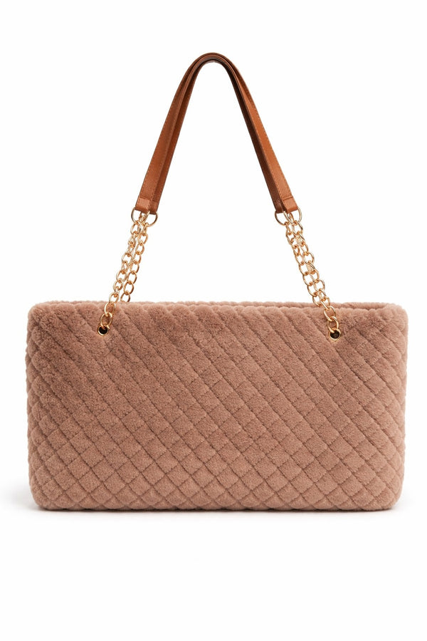 Mirae Plush Quilt Tote Bag