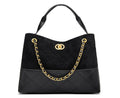 Mirae Two-tone Quilted Black Handbag